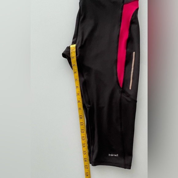 Hind Leggings Size Lg Black Pink Yoga Gym Running Pull On Capri Length Workout - Picture 2 of 6
